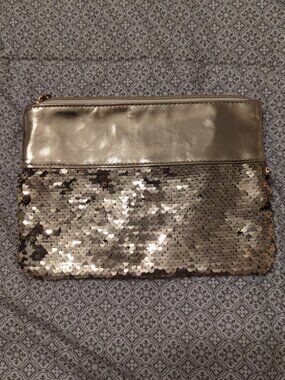 Ipsy Makeup Pouch - Gold Sequin
